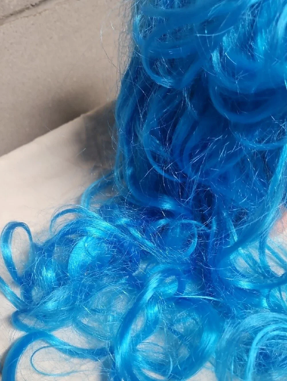 Bright Blue Long Wavy Women's Wig